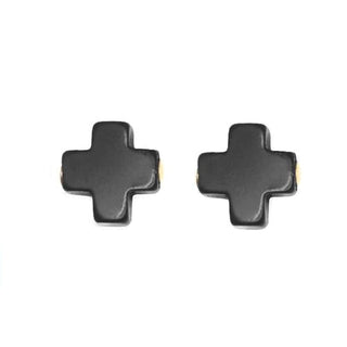 Signature Cross Stud -Onyx