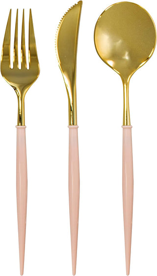 Bella Cutlery Pink and Gold
