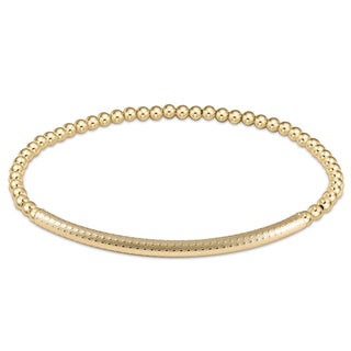 Classic Gold 3mm Bead Bracelet Bliss Bar Textured