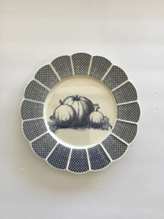 Pumpkin Scalloped Plate 8” Blue