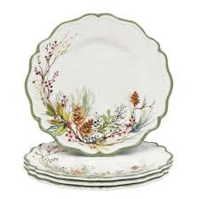 Winter forest Floral Salad Plate