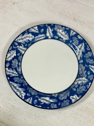 Blue Leaf Enamel Melamine Plate 11.5”