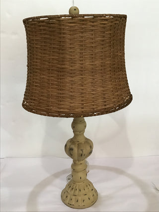 Brown Wicker Shade Lamp