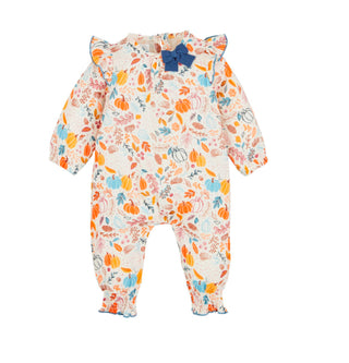 3-6 Month Pumpkin Floral One Piece