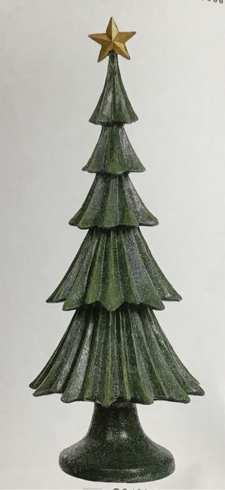 Green Resin Layer Tree with Star Large