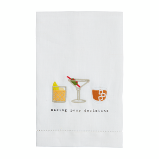 Cocktail Embroidered Towel