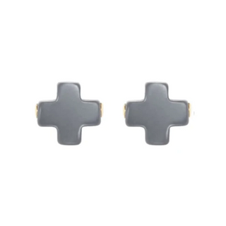 Signature Cross Stud - Charcoal