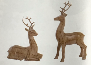 Wood Look Carve Deer Set