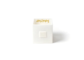 Happy Everything Mini White Dotted Cube Medium