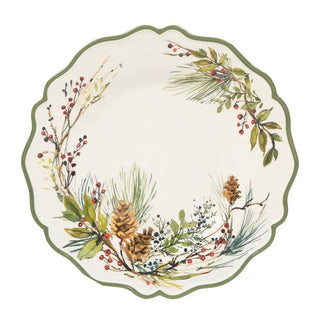 Winter Forest Floral Round Platter