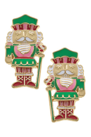 Nutcracker Earrings in Pink/Green/Red