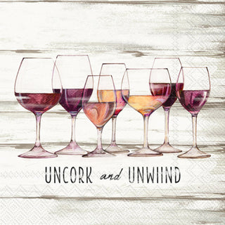 SUSAN WINGET UNCORK AND UNWIND COCKTAIL NAPKIN