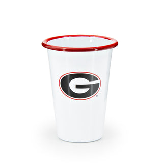 UGA Enamelware 14oz Tumblers, Red Rim