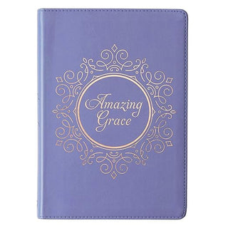 Amazing Grace Blue Faux Leather Journal Inspirational