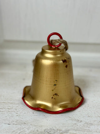 Small Red and Gold Metal Bell Hang