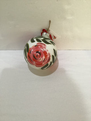 Floral Glass Ball Orn