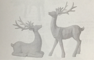 White Carve Deer Set