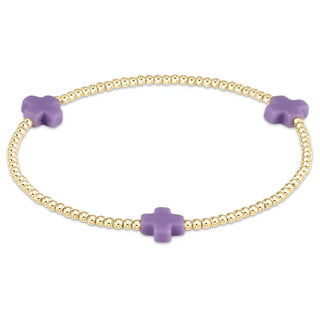 Enewton | Signature Cross Gold Pattern 2mm Bead Bracelet - Purple