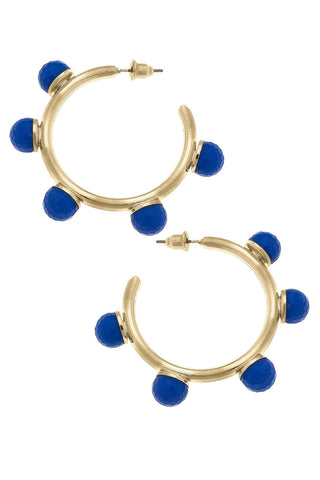 Beaded Hoop Earrings Blue