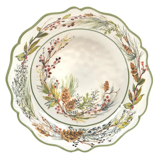 Winter Forest Floral Serving Bowl