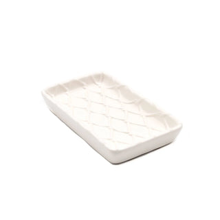 Textured White Soap Dish