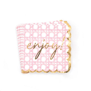 Paper Beverage Napkin Pack Pink Cane