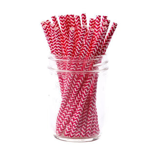 Scarlet Chevron Cocktail straw