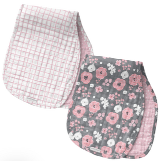 Mus Burp Cloth/Set Flower