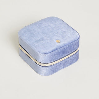 Velvet Jewelry Travel Case Blue