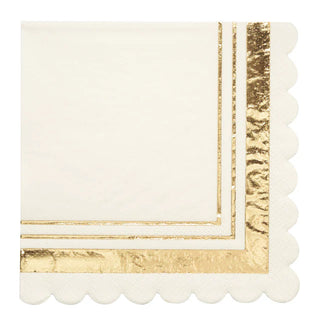 Gold and White Cocktail Napkins