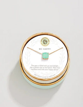 Sea La Vie Sea Glass Necklace 18" Happy/Sea Green