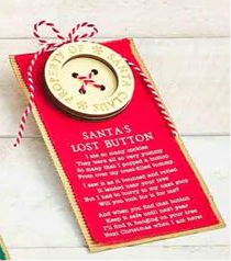 Santa’s Lost Button Ornament Tan