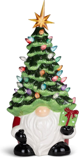 Ceramic Lighted Gnome Tree