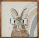 14” Bunny with Glasses Wall Art