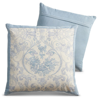 18" Blue Floral Patterned Pillow
