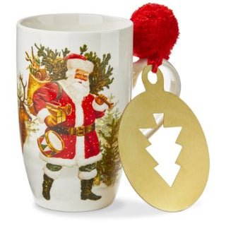 Vintage Santa & Deer Mug w/ Stencil