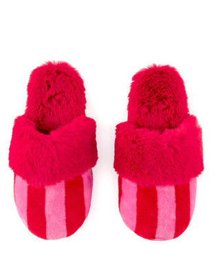 Striped Slippers Red/Pink