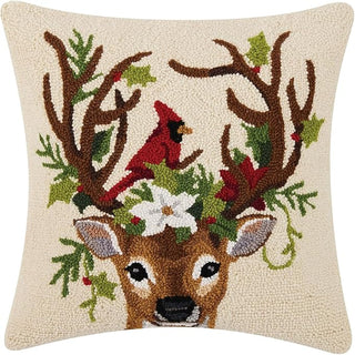 Reindeer & Cardinal Pillow