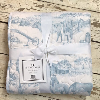 Aldeo Toile Blue Baby Blanket