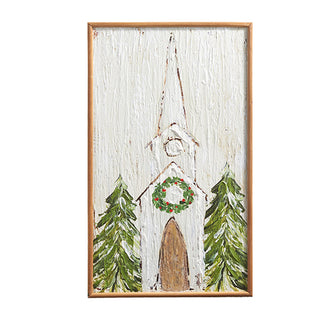 23.75" Textured Church Framed Wall Art