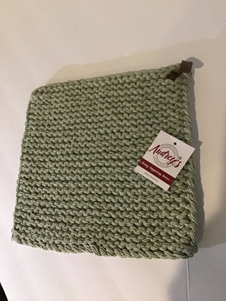 Knitted Pot Holder - Mint Green