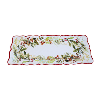 Christmas Floral Rectangle Platter