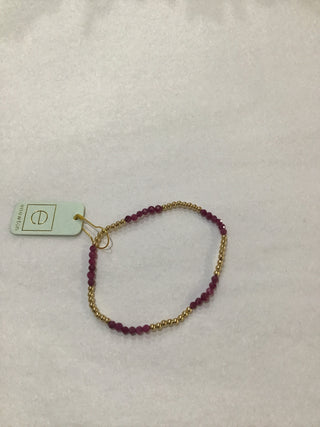 Blissful Pattern 2.5mm Bead Bracelet -Ruby