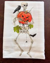 Skelton with Pumpkin Flour Sack