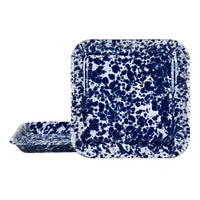 Cobalt Swirl Square Plates