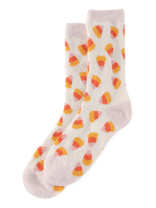 Fuzzy Candy Corn Socks