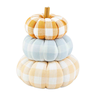 Mudpie Gingham Stacked Pumpkins