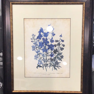 Large Blue Floral Framed Picture