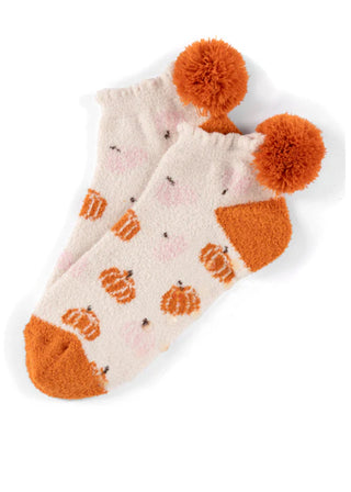 Fuzzy Pumpkin Socks