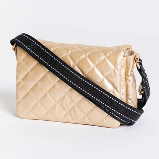 After Hours Crossbody Bag- Gold Quilted